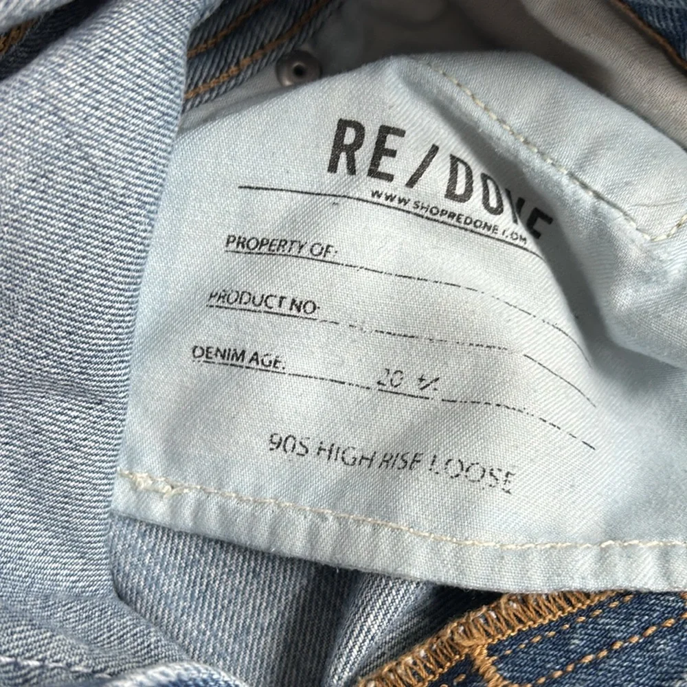 Re/Done High-Rise Light Blue Straight Jeans - Picture 3 of 5